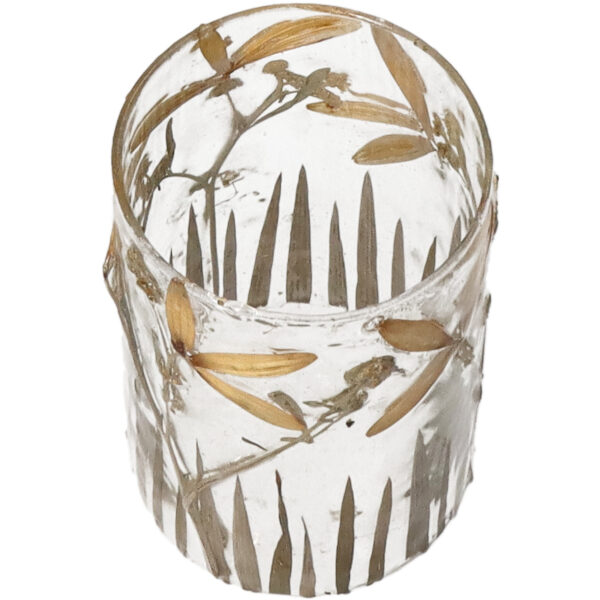 Küünlahoidja kuivatatud lilledega 7x7x10cm klaasist