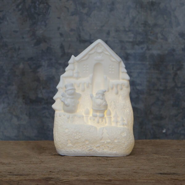 Dekoratsioon lumine maja jõuluvanaga LED 6x11x h15,5cm s.valge pat.