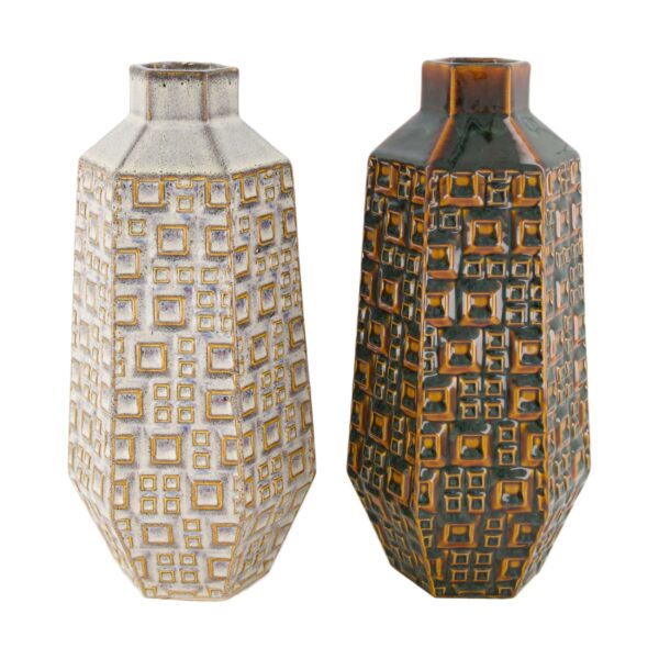 Vaas keraamiline 14,5x12,5x30,5cm pruun/kreem 1tk, värvivalik