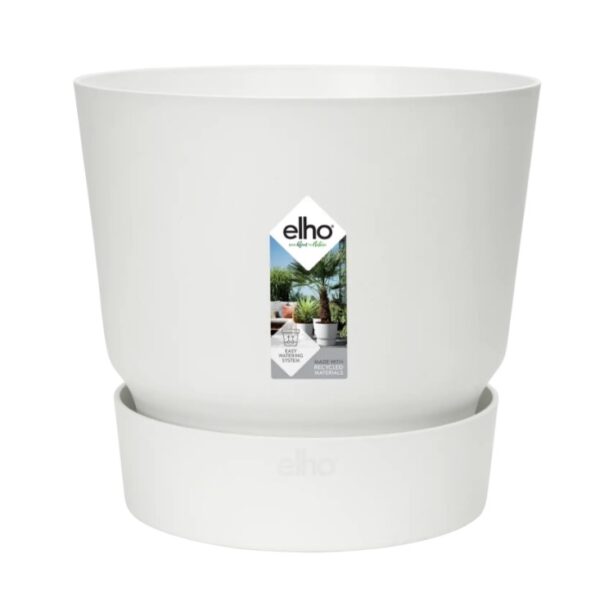 Õuepott Greenville alusega Ø30cm valge