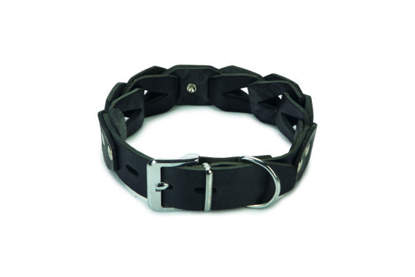 Beeztees kaelarihm koerale 38,5-40cm must nahast connex