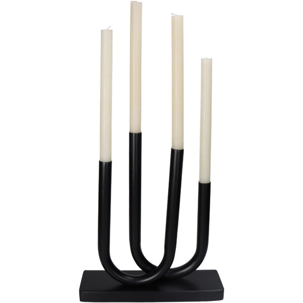 Küünlajalg 4le küünlale 36x9x31cm must