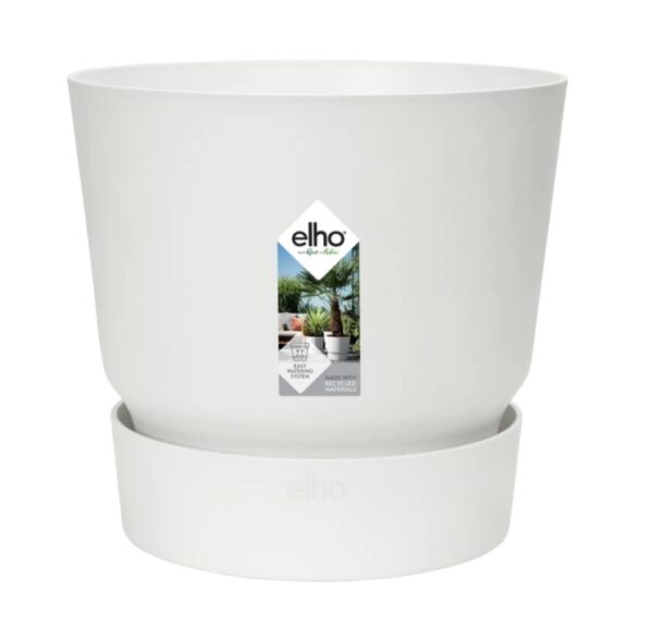 Õuepott Greenville alusega Ø40cm valge