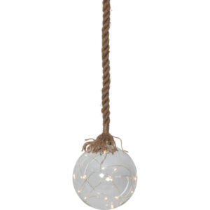 Klaaskuul köiega 15cm 15LED 2m patareiga