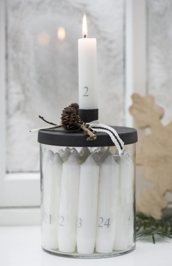 Küünlahoidja klaas h16.5cm, d11cm