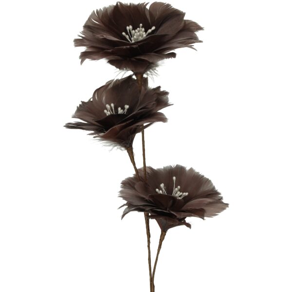 Kunstoks sulgedest lill 75cm pruun