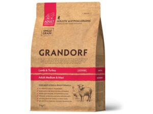 Grandorf lambaliha ja kalkuniliha täiskasvanud keskmistele ja suurtele koertele 3kg