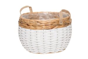 Korv Sonya kilest sisuga Ø34x24cm valge/pruun