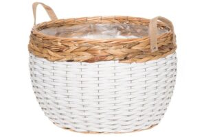 Korv Sonya kilest sisuga Ø40x27cm valge/pruun