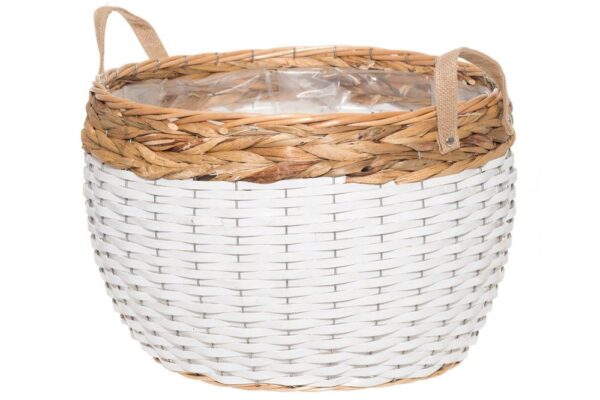 Korv Sonya kilest sisuga Ø40x27cm valge/pruun