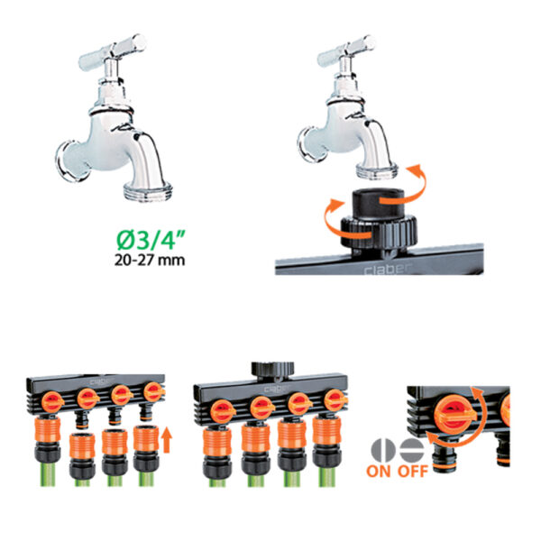 Claber kollektor nelja avaga sirge