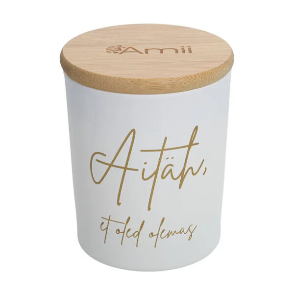 Lõhnaküünal sojavahast Passion, sõnumiga Aitäh, et oled olemas 140g