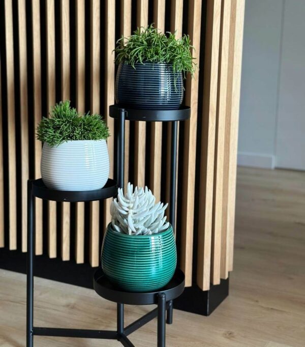 Lillepott Vintage triibud Ø15x h13cm t.sinine