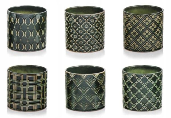 Lillepott erinevad mustrid 1tk Ø23x h22cm roheline