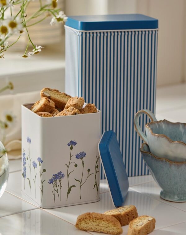 Hoiupurk rukkililledega metallist valge 8,7x8,7x h12,5cm