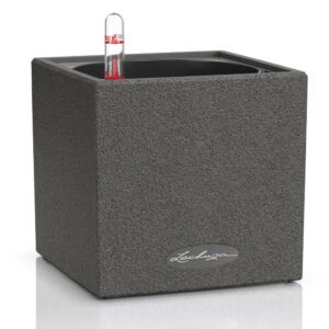 Lechuza lillepott Canto Stone kandliline 14x14x h13,5cm grafiitmust