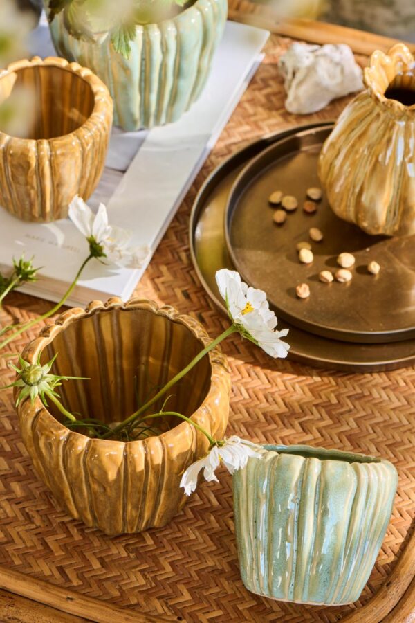 Vaas soontega pruun Ø9,5x h13cm