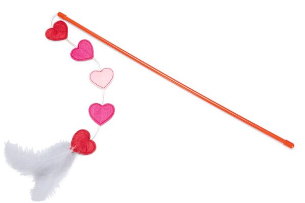 Mänguasi kassile õng südamed punane 50cm