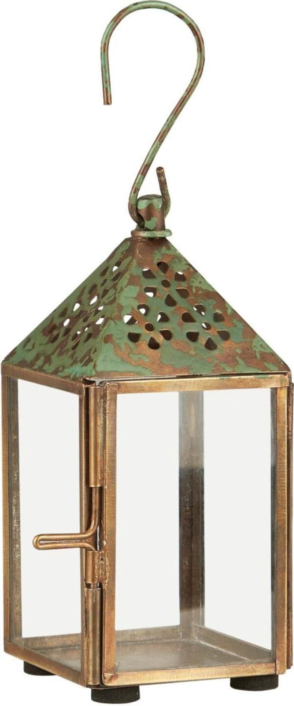 Latern lillemustriga kuldne 5,7x5,7x h12,5cm