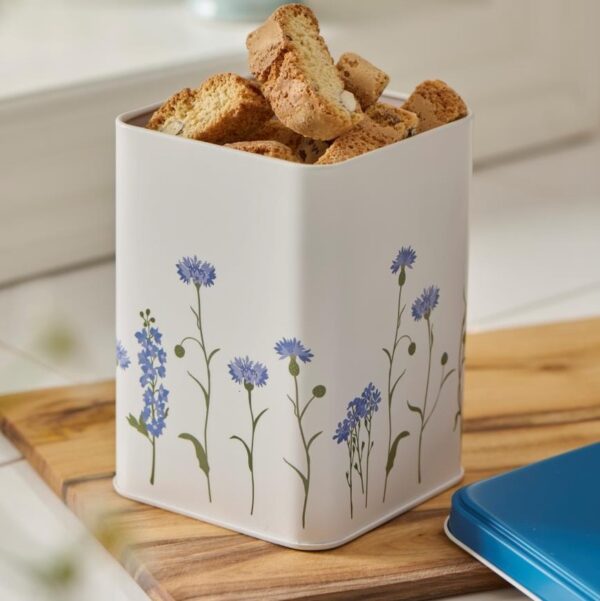 Hoiupurk rukkililledega metallist valge 8,7x8,7x h12,5cm