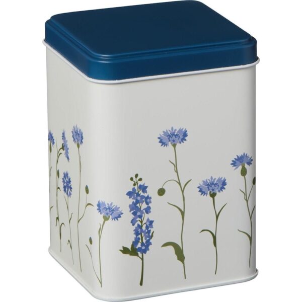 Hoiupurk rukkililledega metallist valge 8,7x8,7x h12,5cm