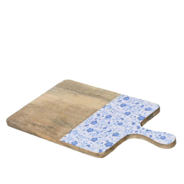 Lõikelaud mangopuust sinised lilled 46x25x1,5cm