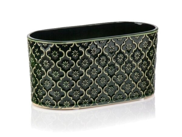 Lillepott muster Vintage 25x13x h12cm roheline