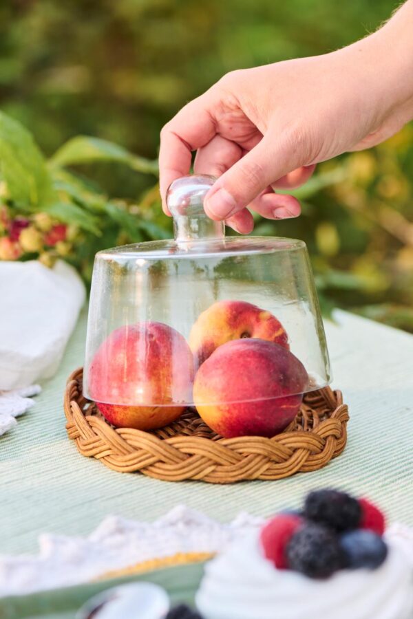 Punutud alus klaasist kaanega Ø13,5x 12,5cm