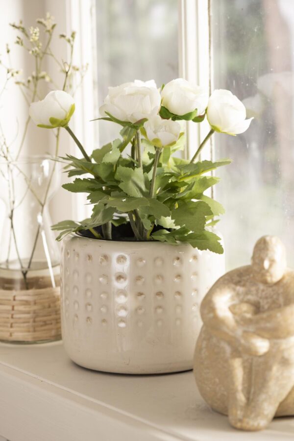 Kunstlill tulikas potis valge Ø16x h25cm