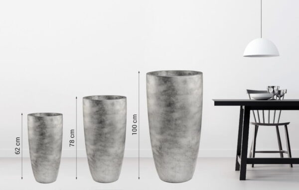 Õuepott Ecolite Ø42x h78cm hõbedane