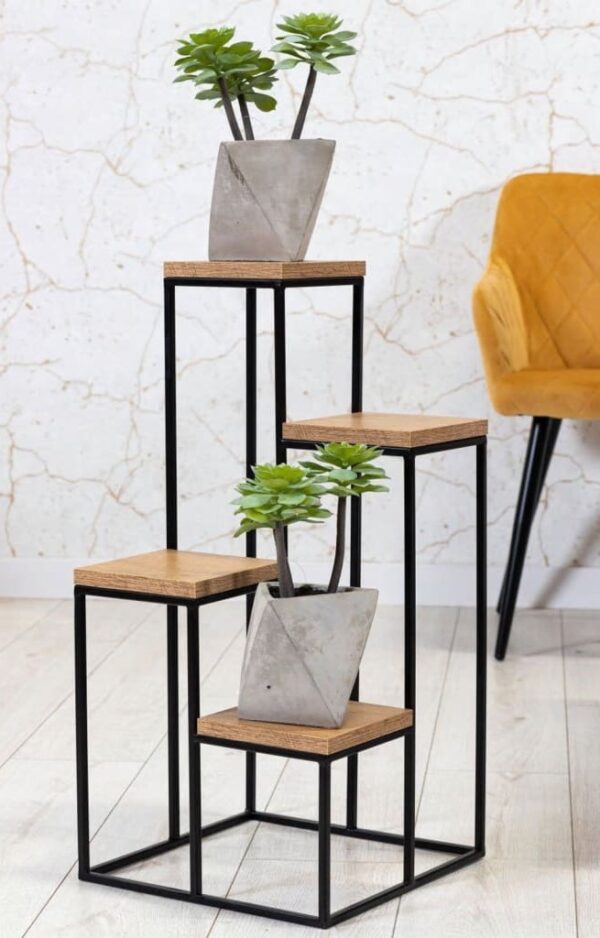 Lillepostament 4 tasandit pruun 34x34x h67cm