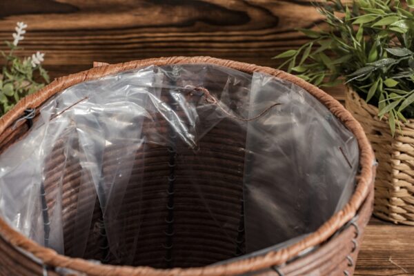 Punutud korv kile sisuga Ø24x h24cm pruunikas punane