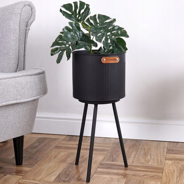 Lillepott jalgadel Ø20x h44,5cm must