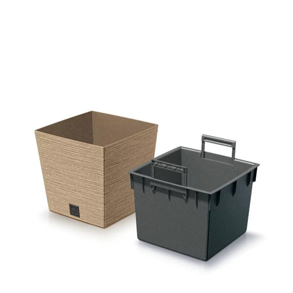 Õuepott Furu low Eco 29,5x29,5x h29cm pruun