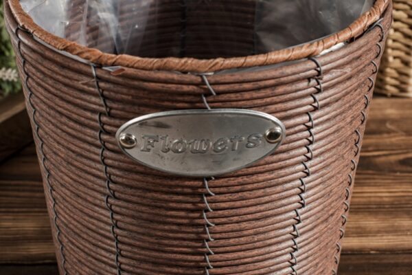 Punutud korv kile sisuga Ø24x h24cm pruunikas punane