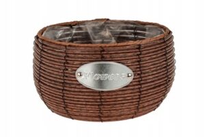 Punutud korv kile sisuga Ø19,5x h13cm pruunikas punane