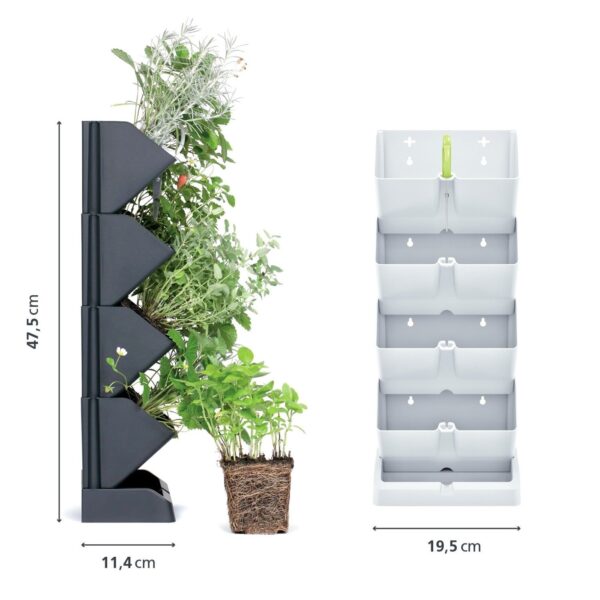 Taimestend Mini Cascade 19,5x19,5x h47,5cm valge