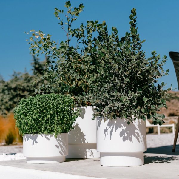 Õuepott Heos Ø29,8x h29cm valge