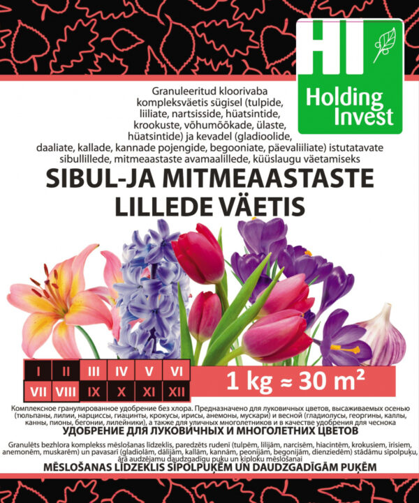 Sibul-ja mitmeaastaste lillede väetis 1kg