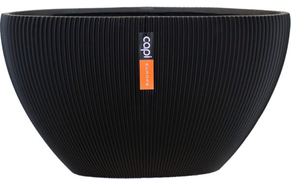 Lillepott Groove ovaalne 59x14x h34cm must