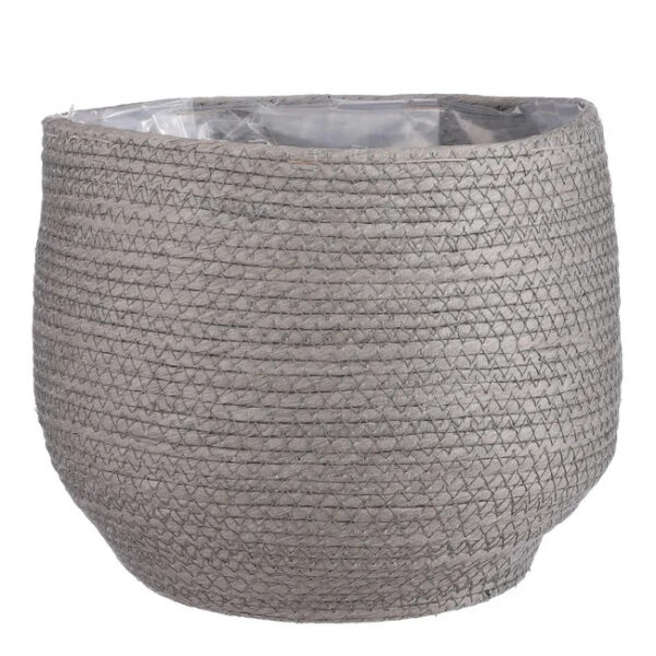 Punutud lillepott Jorck Ø26x h24cm kile sisu, hall