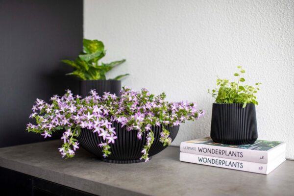 Lillepott Groove Ø40x h15cm must