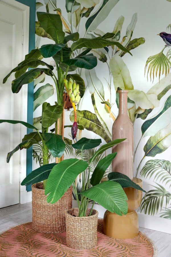 Punutud korv Dave Ø24x h24cm kile sisuga, helepruun