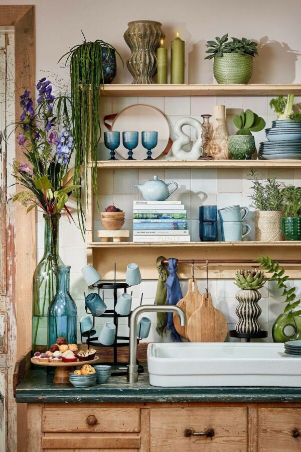 Punutud lillepott Jorck Ø22x h19cm kile sisu, roheline