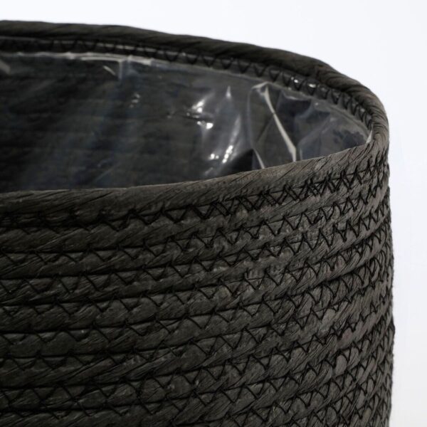 Punutud lillepott Jorck Ø22x h19cm kile sisu, must