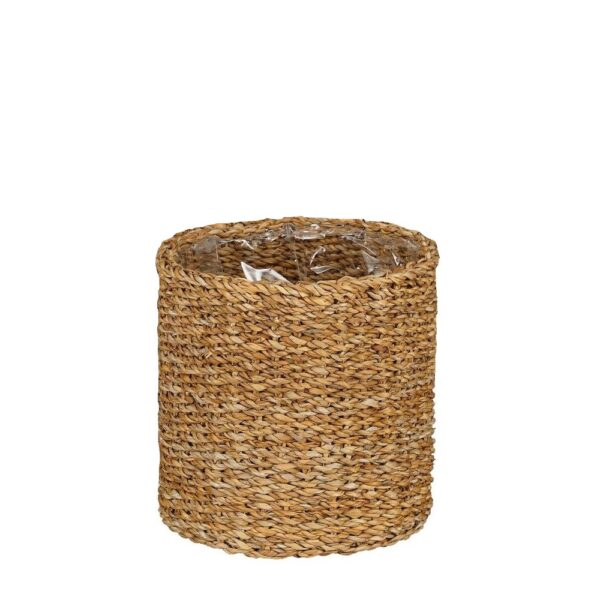 Punutud korv Dave Ø24x h24cm kile sisuga, helepruun