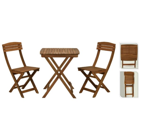 Aiamööbli komplekt Bistro laud ja 2 tooli akaatsiapuust