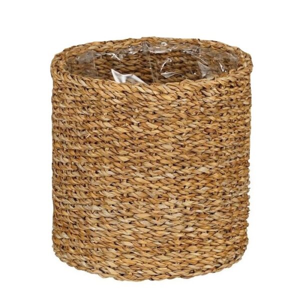 Punutud korv Dave Ø36x h36cm kile sisuga, helepruun