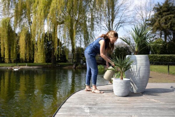 Lillepott Rib NL deluxe Ø56x h85cm kuldne