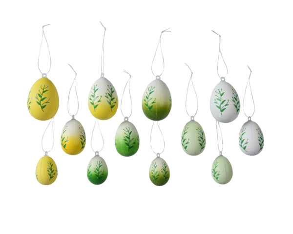 Lihavõttemunad lehemuster erinevad värvid 12tk/pakis